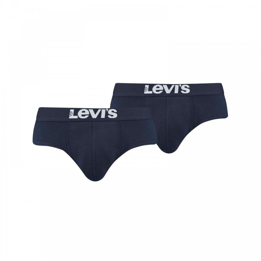 Mens Levi's New Branded 2 Pack Solid Breifs Navy