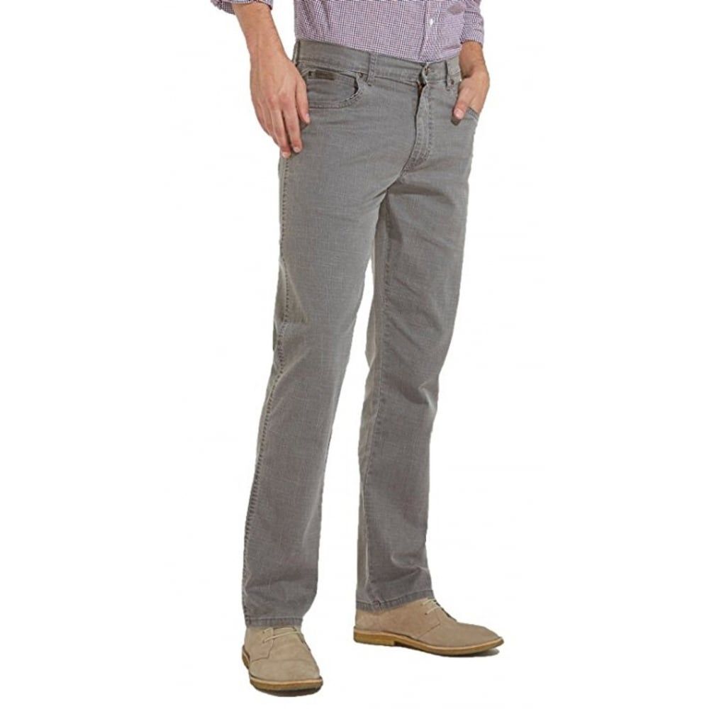Wrangler Texas Mens Regular Fit Stretch Hash Jeans Quiet Grey