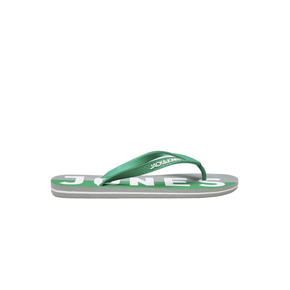 Logo Pack Rubber Branded Flip Flops Pepper Green