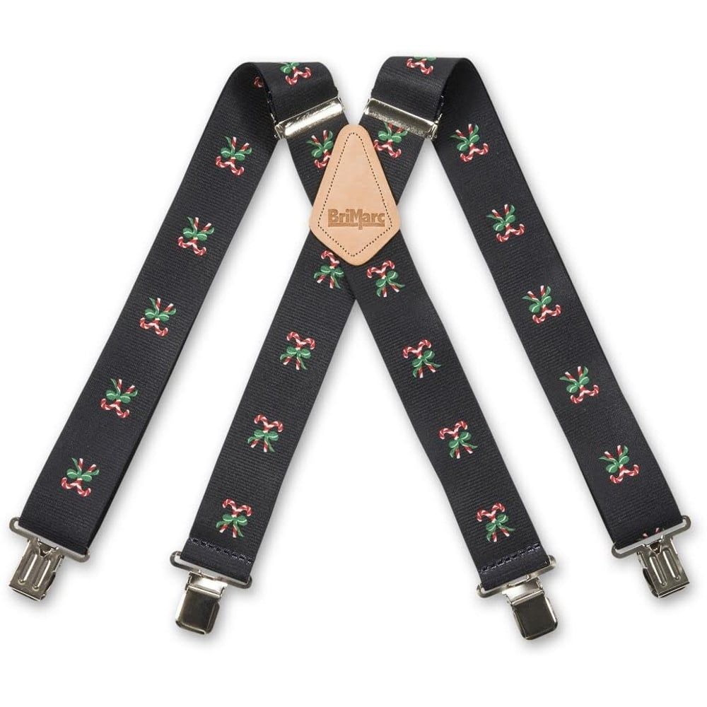 Brimarc Mens Heavy Duty Candy Cane Braces Trouser Belt Suspender 2" 50mm Wide