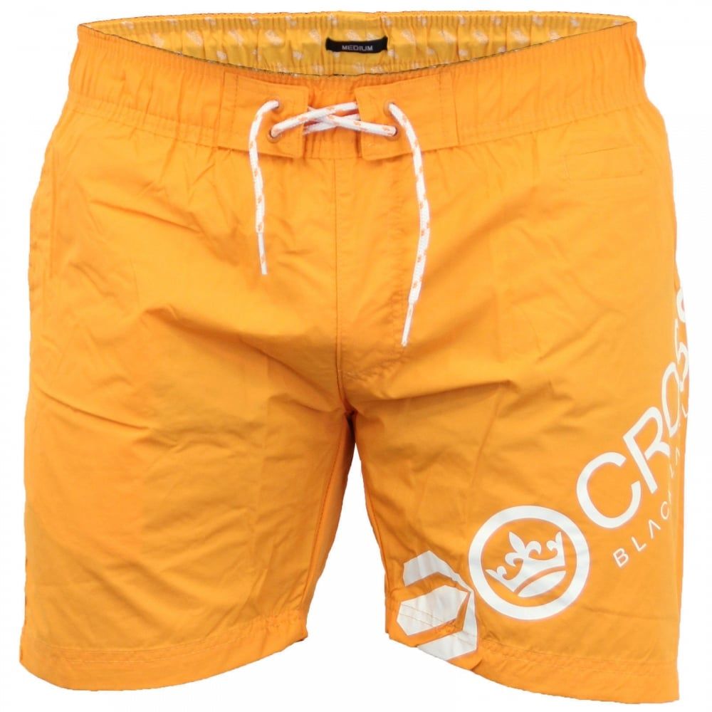 Crosshatch Mens Designer Makins Swimming Trunks Shorts Orange Pepper