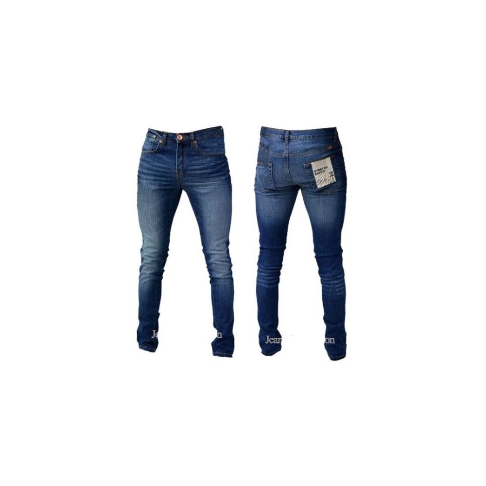 Designer Super Skinny Leg Stretch Jeans Vintage Stonewash