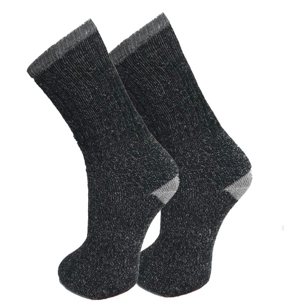 Fresh Feel New Socks Mens Merino Wool Boot Black Grey Socks Adults 2 Pairs