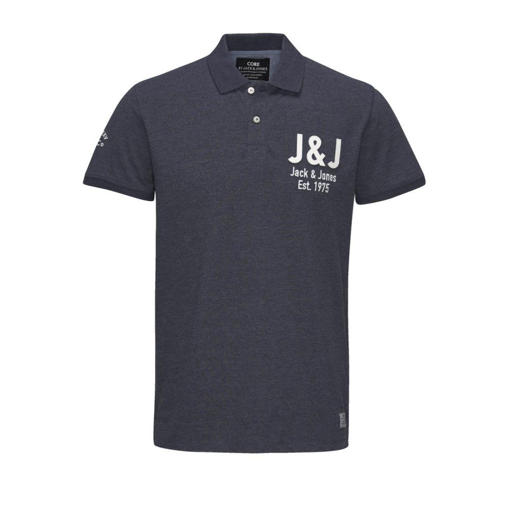 Jack & Jones Casual Branded Moss Polo Shirt Navy Blazer