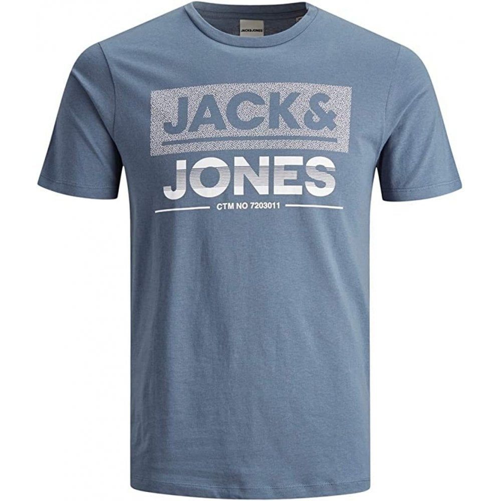 Mens Jack & Jones New Sead Designer Classic T Shirt China Blue