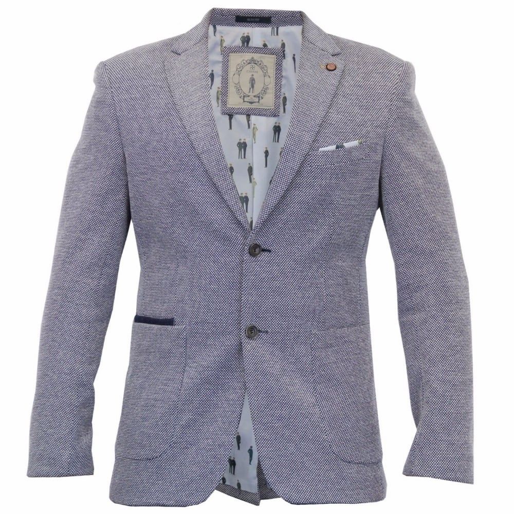 Cavani Mens Mikkal Casual Designer Mens Grey Blazer Jacket