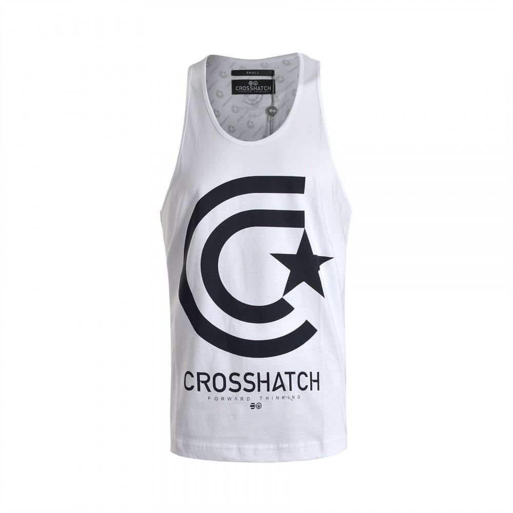 Crosshatch Mens Branded Kimmel Casual Vest White 