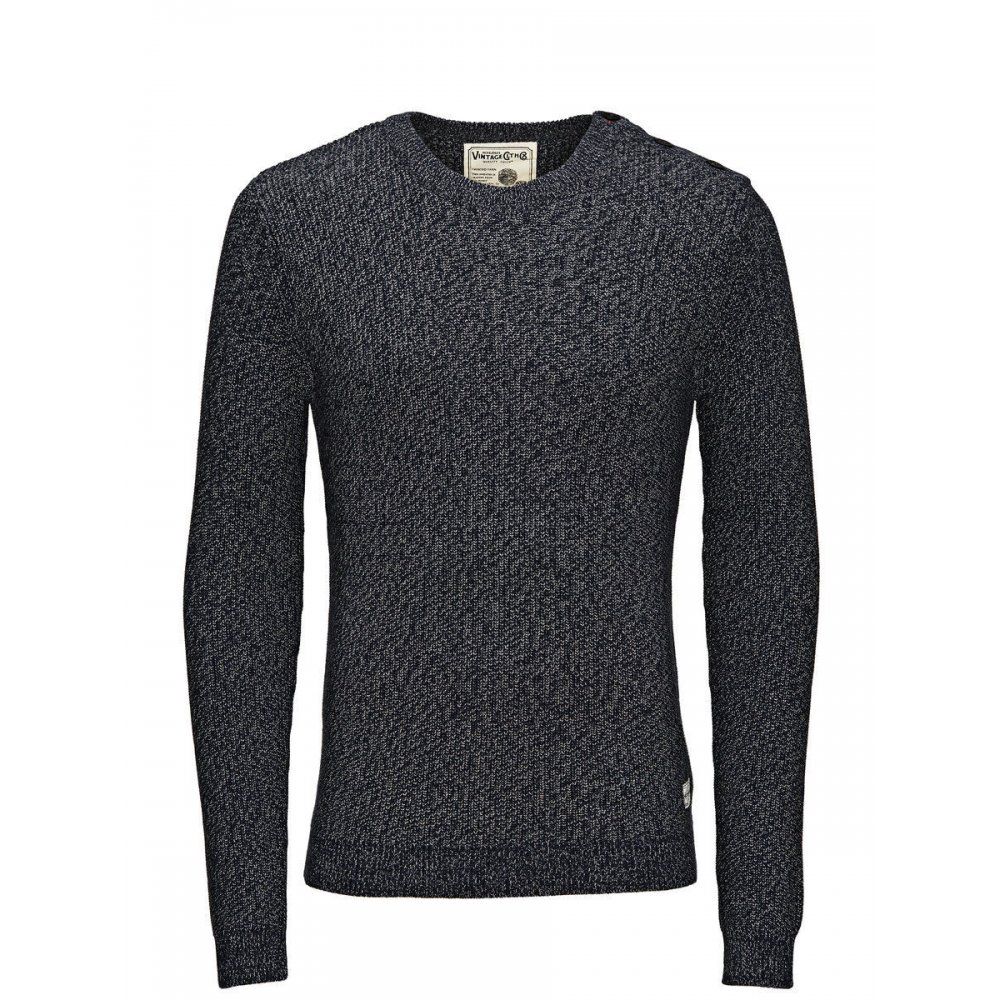 Jack & Jones Knitted Brody Crew Neck Jumper Total Eclipse