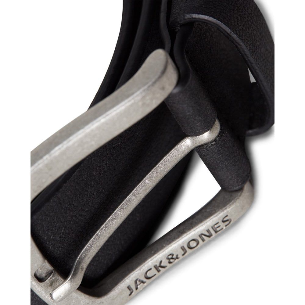 Jack & Jones JACHarry Buckle Casual Faux Leather Trousers Jean Belt Black 