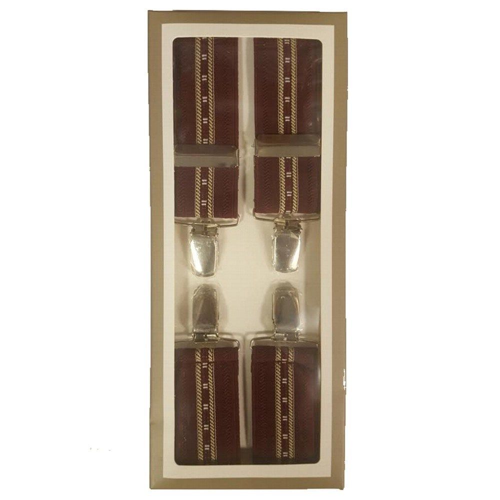 Carabou Classic 1.4" 35mm Wide Vintage Mod Mens Fancy Braces Burgundy