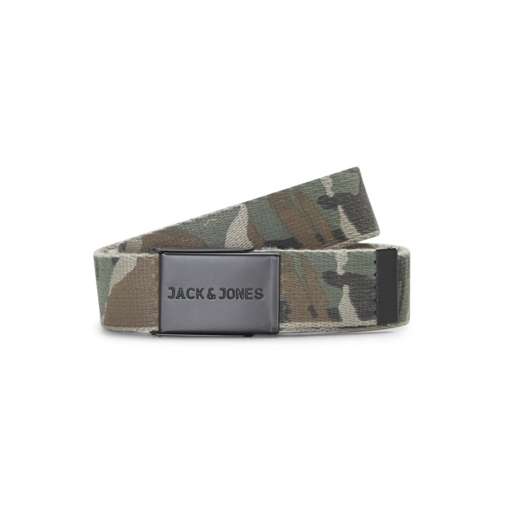 Jack and Jones Adults Designer Tom Camoflage Woven Belt Olive Night