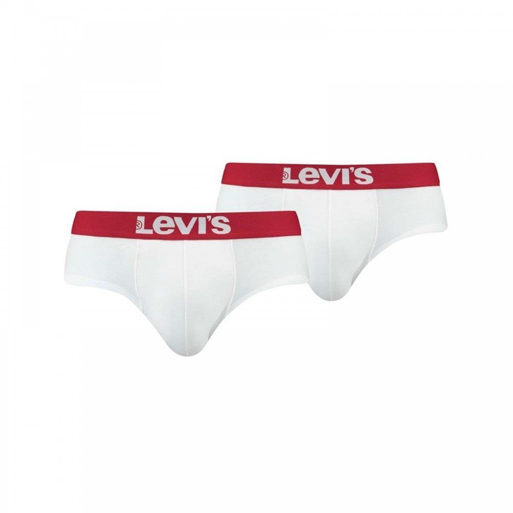 Mens Levi's New Branded 2 Pack Solid Breifs White