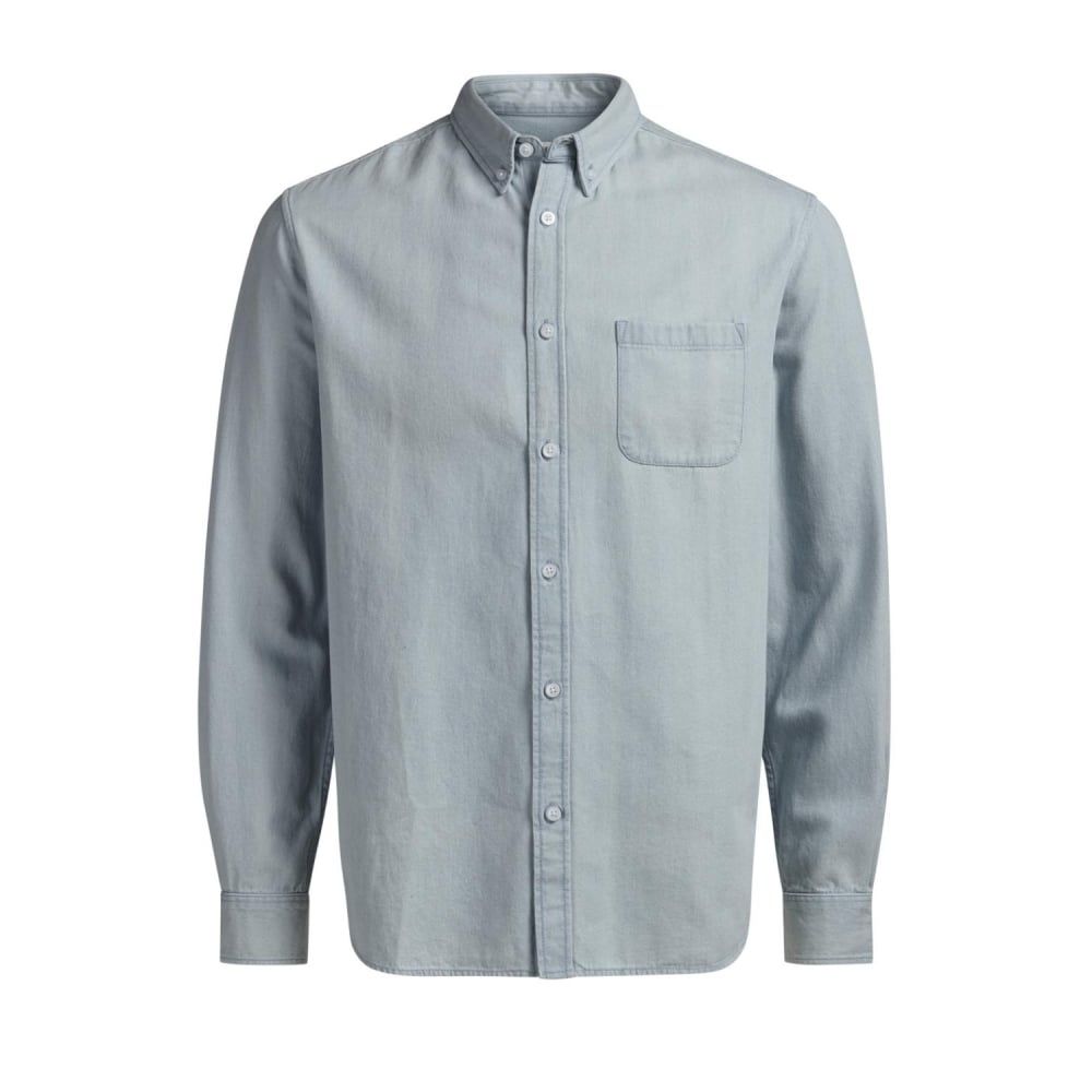 Jack & Jones Mens Casual Designer Denim Shirt Light Wash