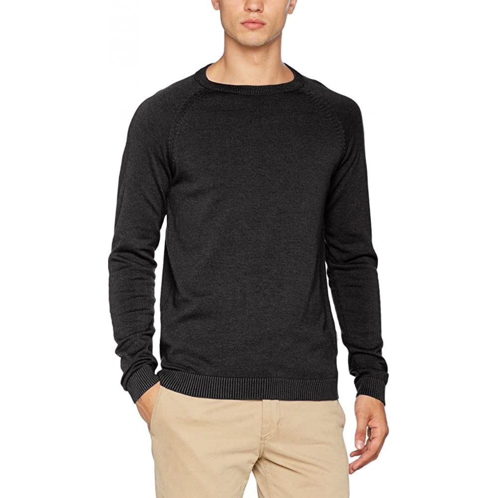 Jack & Jones Men's Jcoryde Knit Crew Neck Jumper Dark Grey