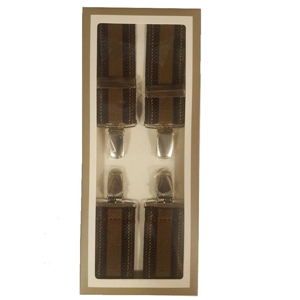 Carabou Classic 1.4" 35mm Wide Vintage Mod Mens Fancy Braces Coffee