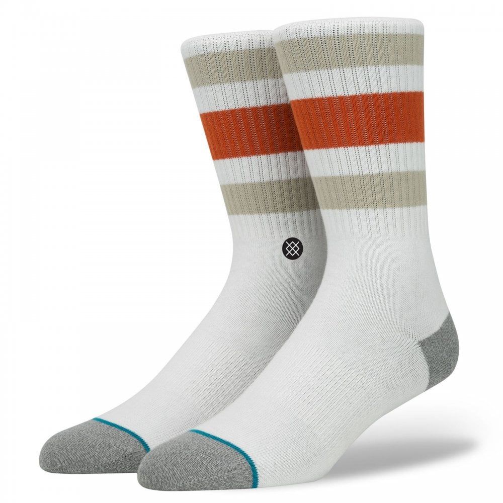 Stance Mens New Classic Crew Comfort Boyd 3 Cotton Socks Natural