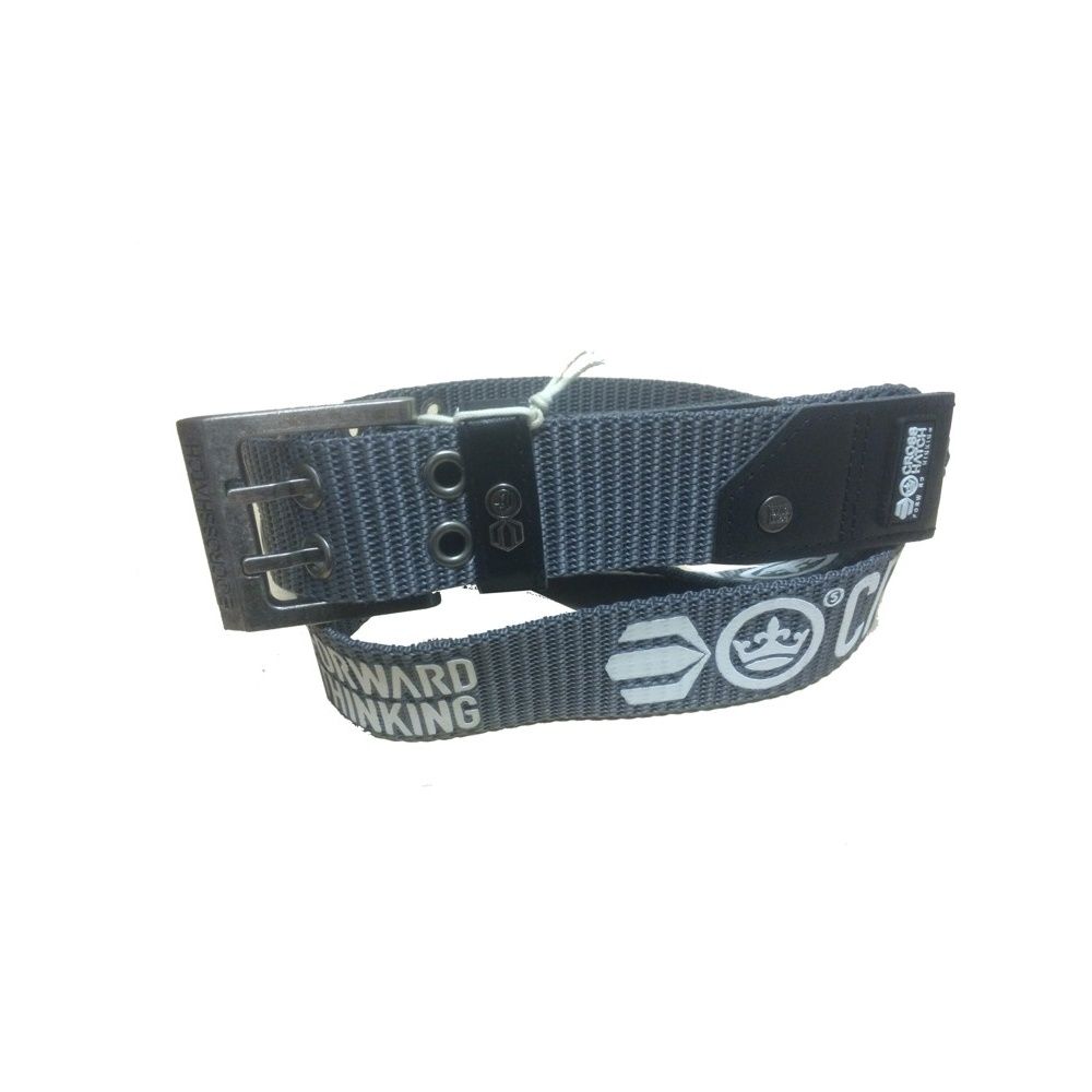 Crosshatch Mens Branded Calibro Canvas Designer Nylon Belt Grey