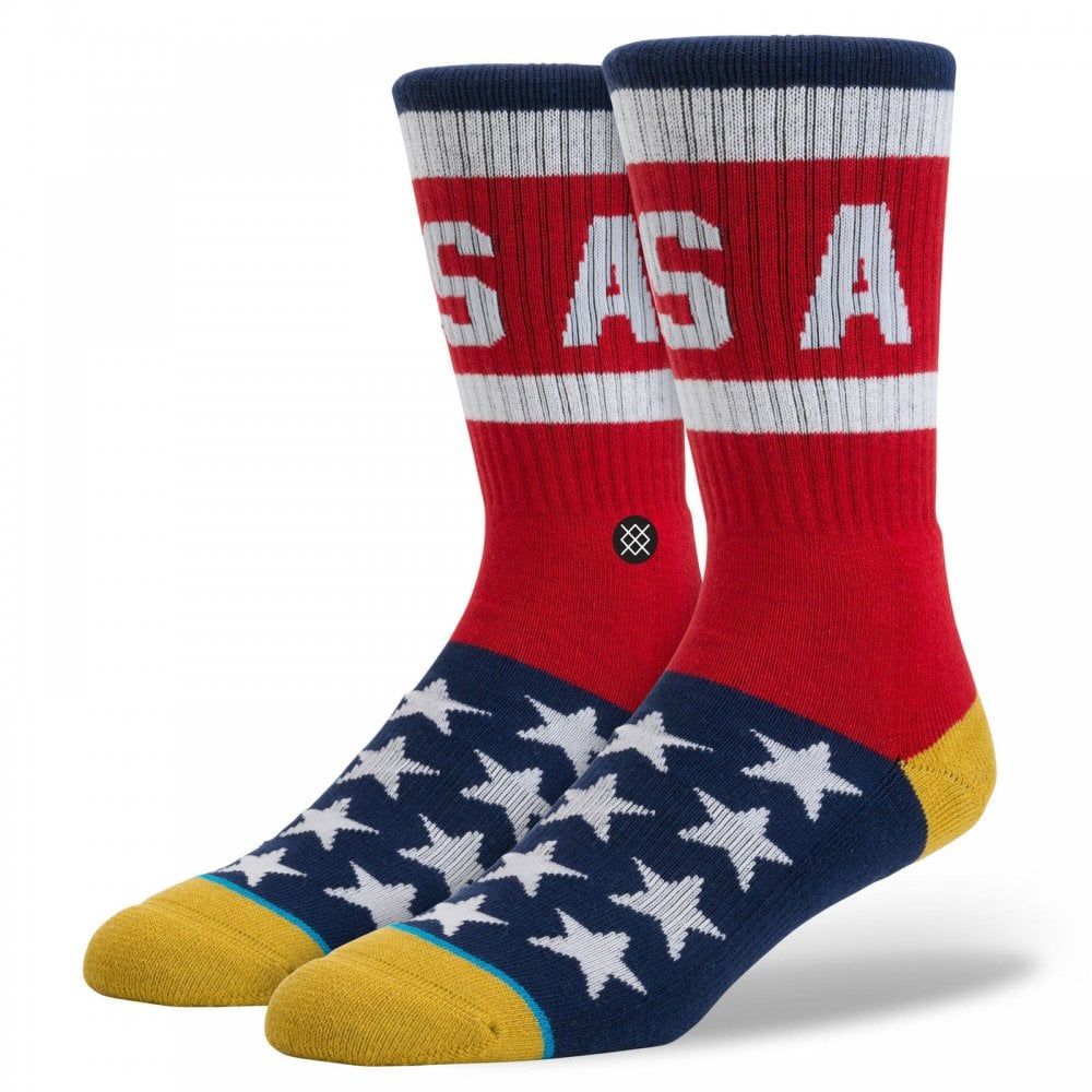Stance Mens New Classic Crew Comfort Icon Boss 84 Socks Red