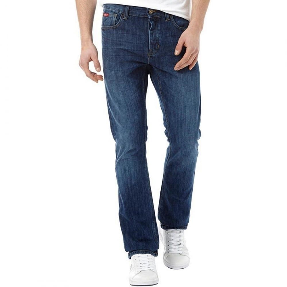 Lee Cooper Mens New Basicon Regular Fit Straight Leg Jeans Mid Wash