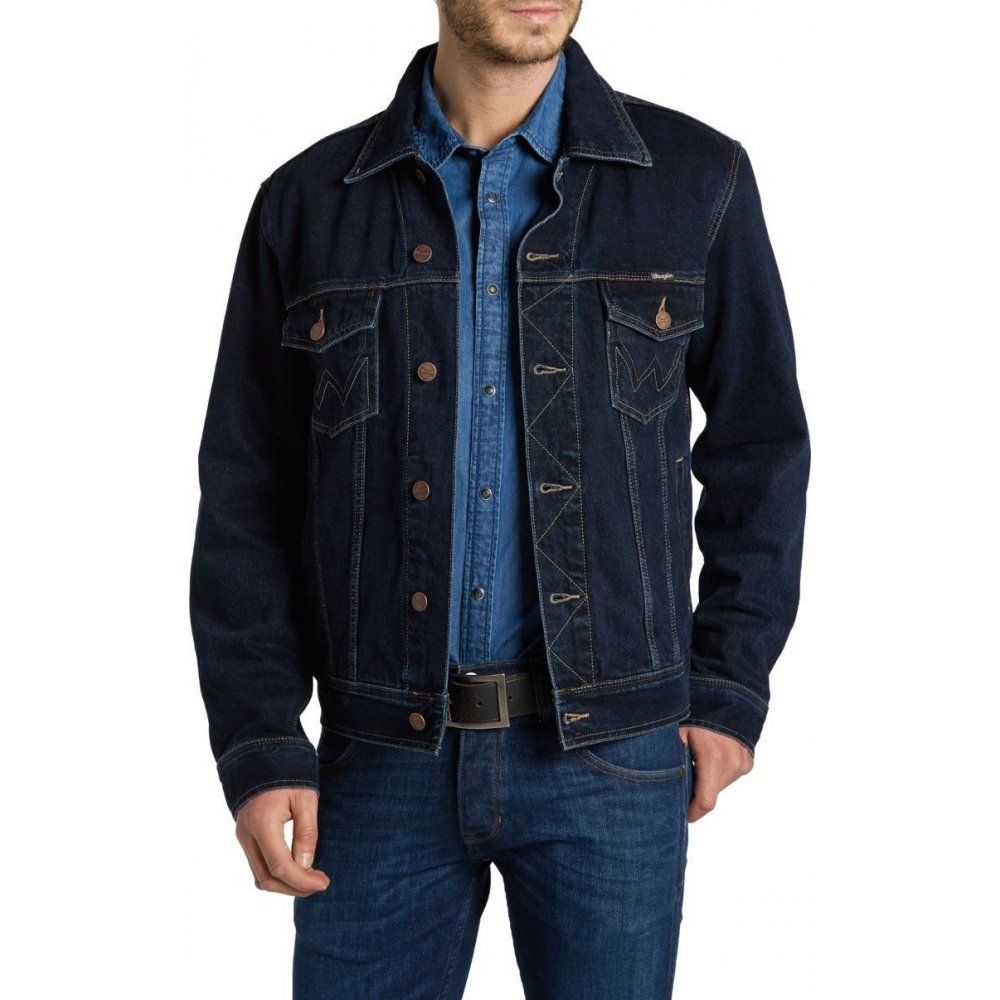 Wrangler Mens Authentic Western Denim Jacket Indigo