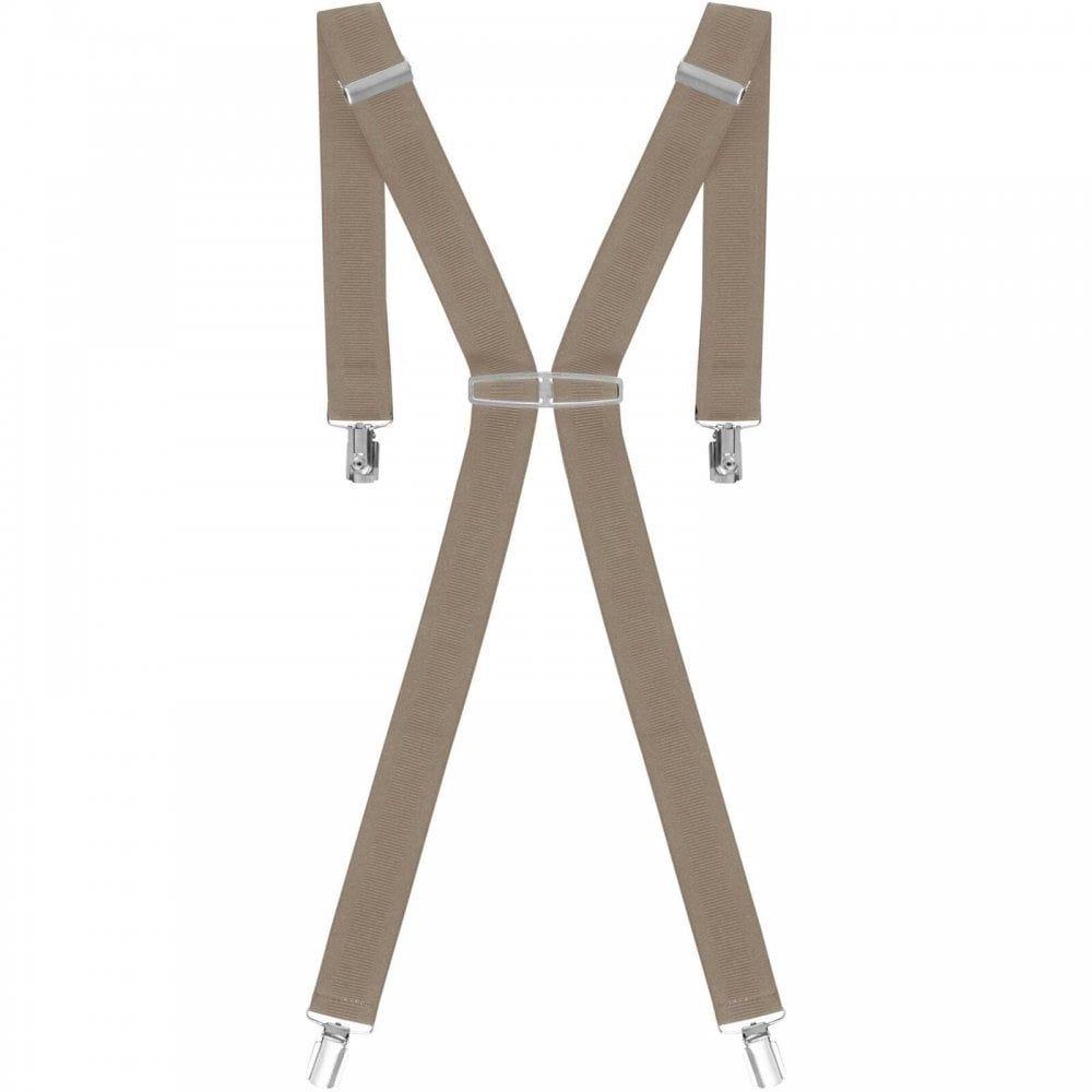 Threads Mens Heavy Duty Beige Braces Trouser Belt Suspender 1.5" 35mm Wide