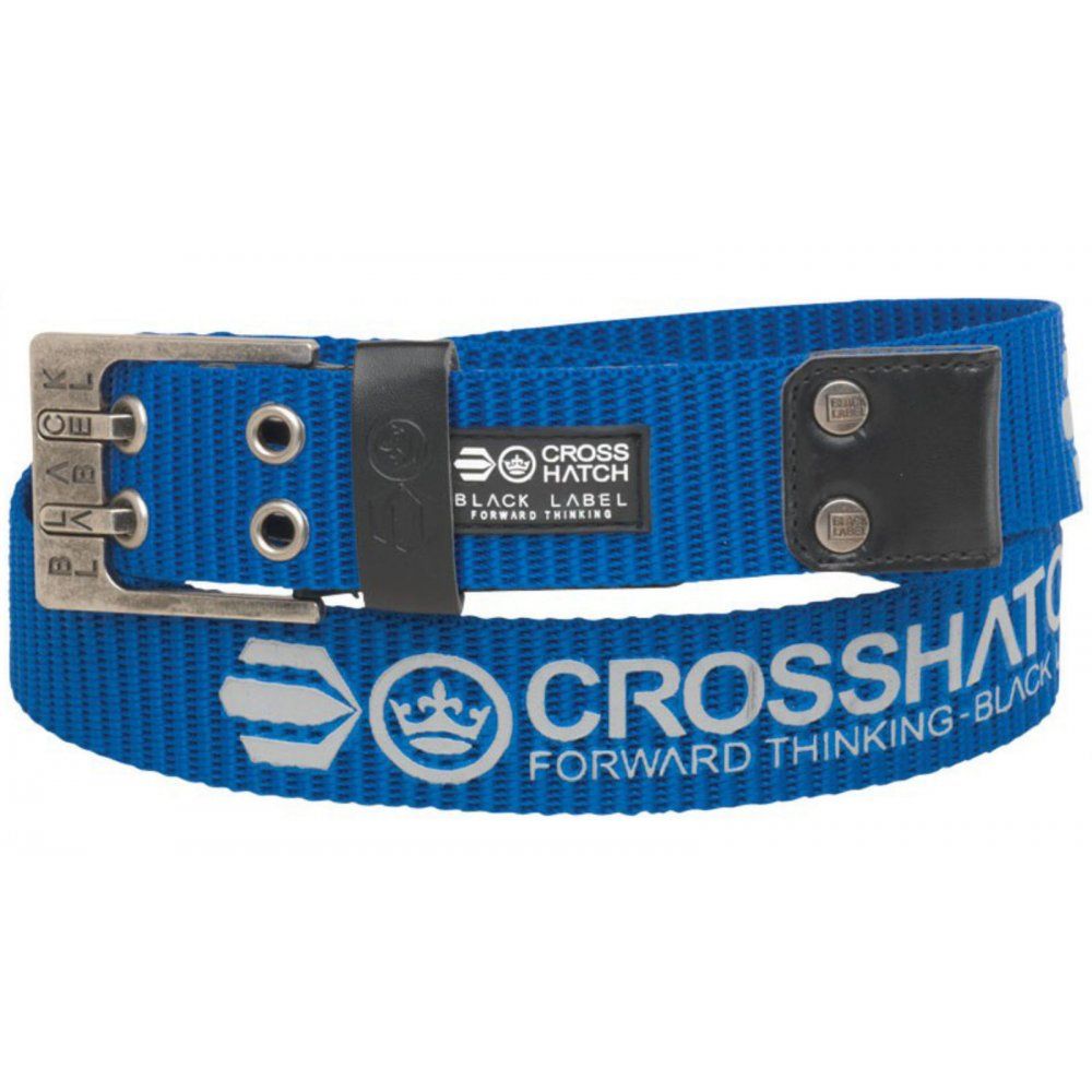 Crosshatch Mens Branded Calibro Canvas Designer Nylon Belt Royal