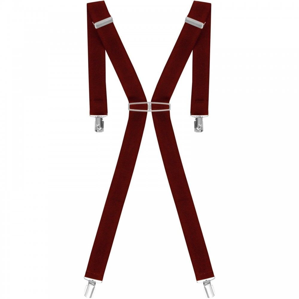 Threads Mens Heavy Duty Wine Braces Trouser Belt Suspender 1.5" 35mm Wide