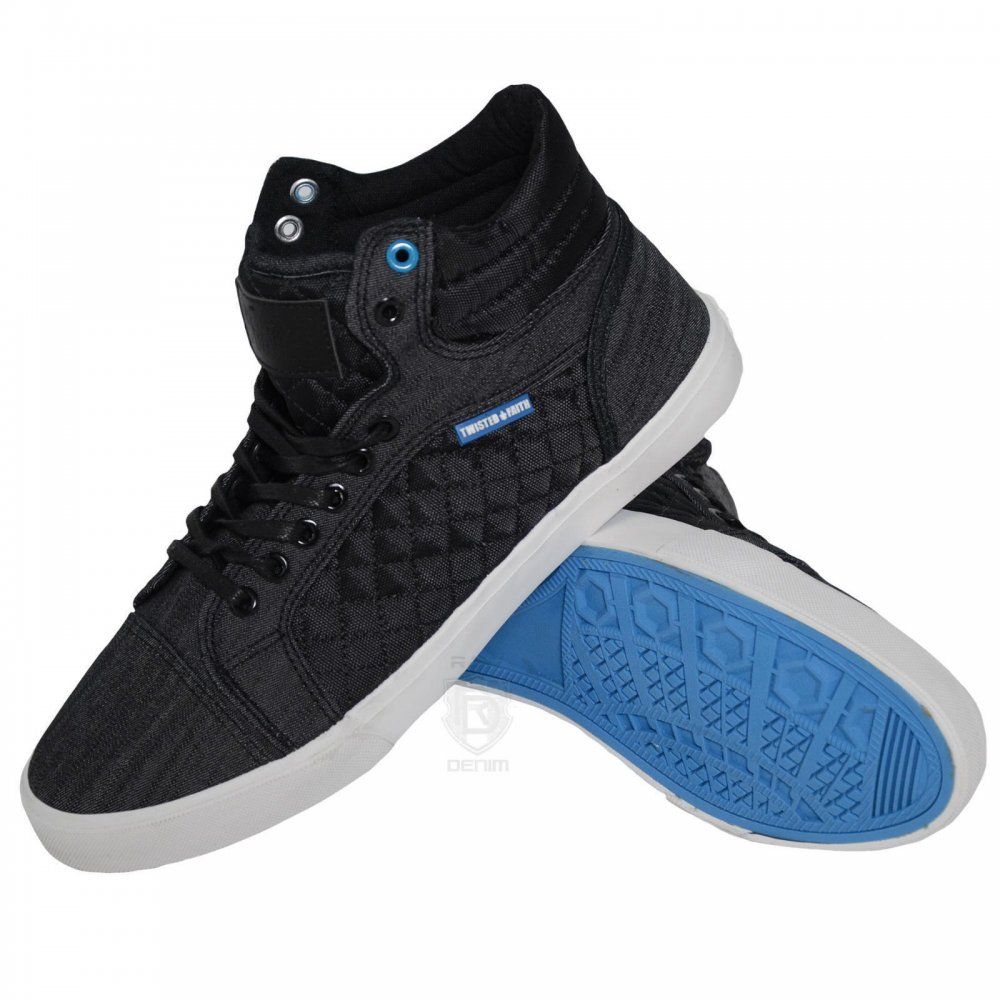 Canvas High Tops Pumps Lace Ups P84 Black