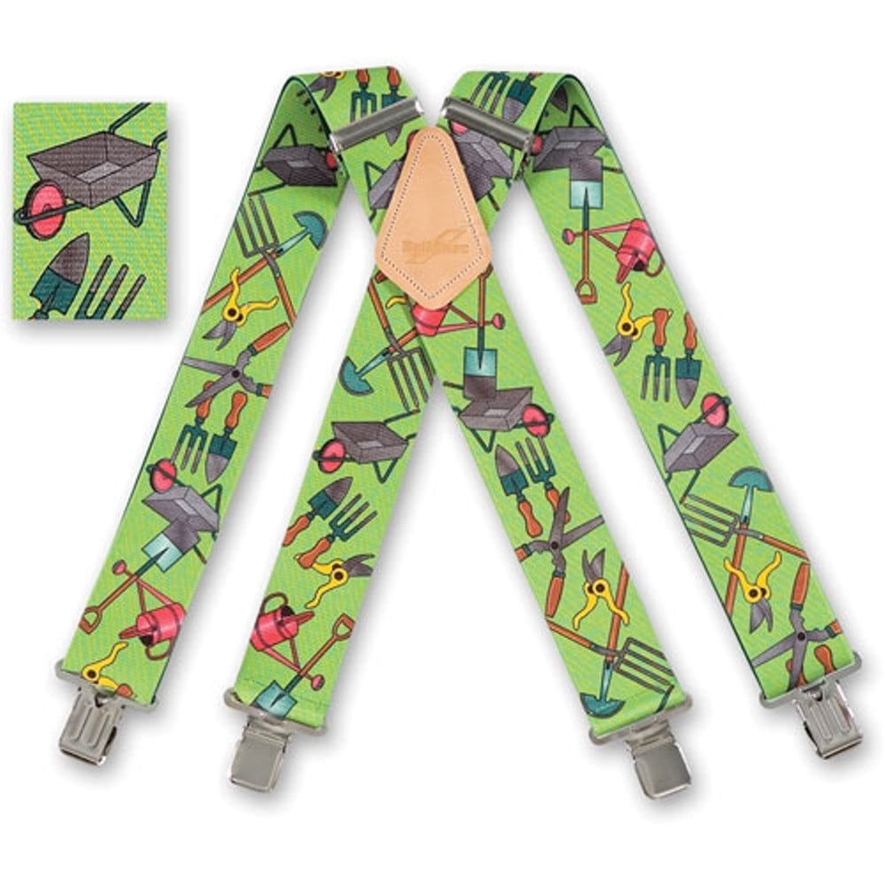 Brimarc Mens Heavy Duty Gardeners Green Braces Trouser Belt Suspender 2" 50mm Wide 