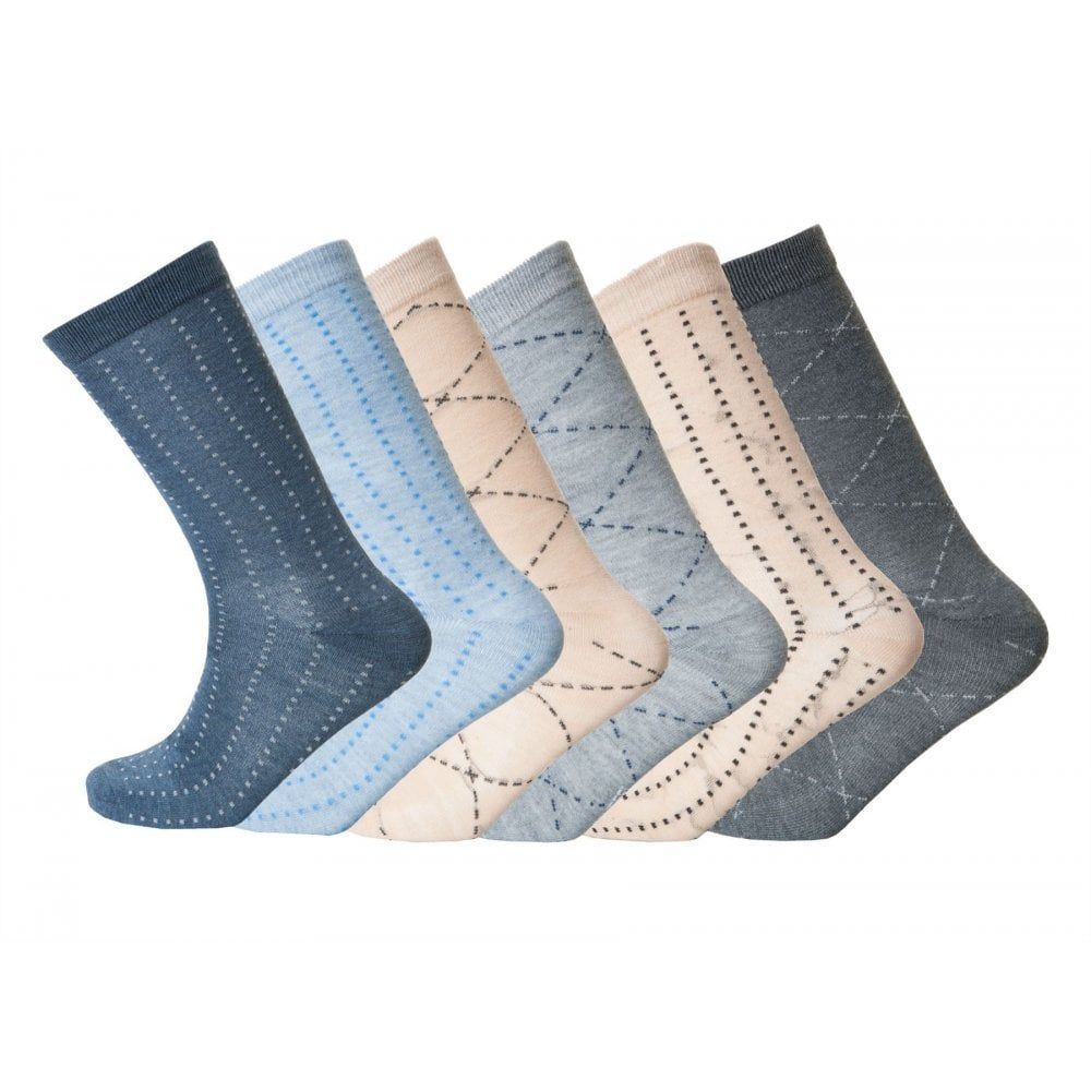 Design Socks Mens Coloured Design Socks Smart Suit Work Golf Cotton Blend Adults 6 Pairs