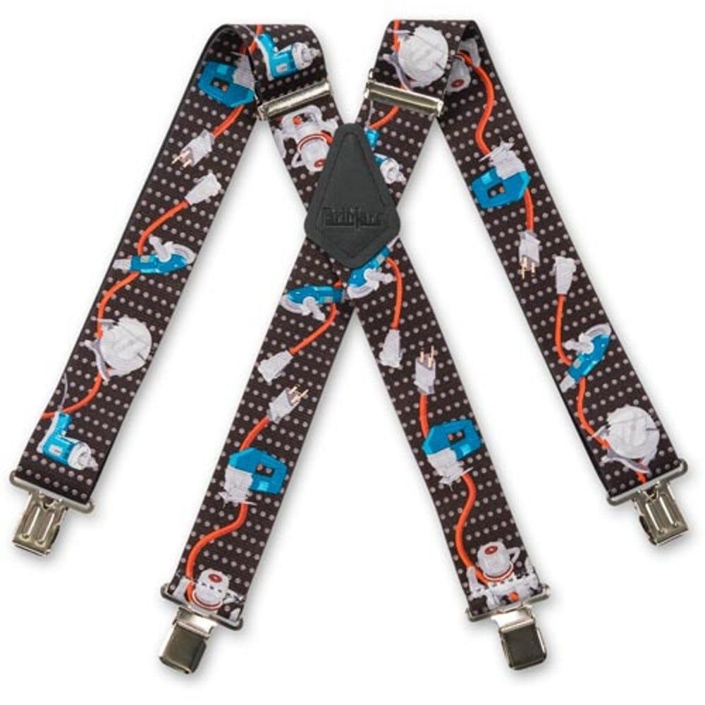 Brimarc Mens Heavy Duty Power Tools Black Braces Trouser Belt Suspender 2" 50mm Wide