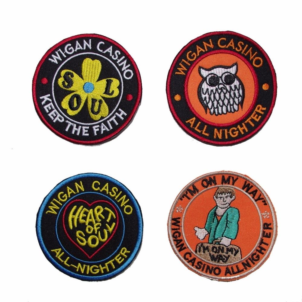 Warrior Set of 4 Wigan Casino Emboidered Patches Badges