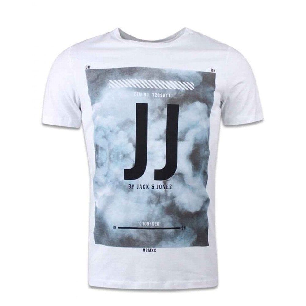 Jack & Jones Men's Jcolion Tee Ss Crew Neck T-Shirt White