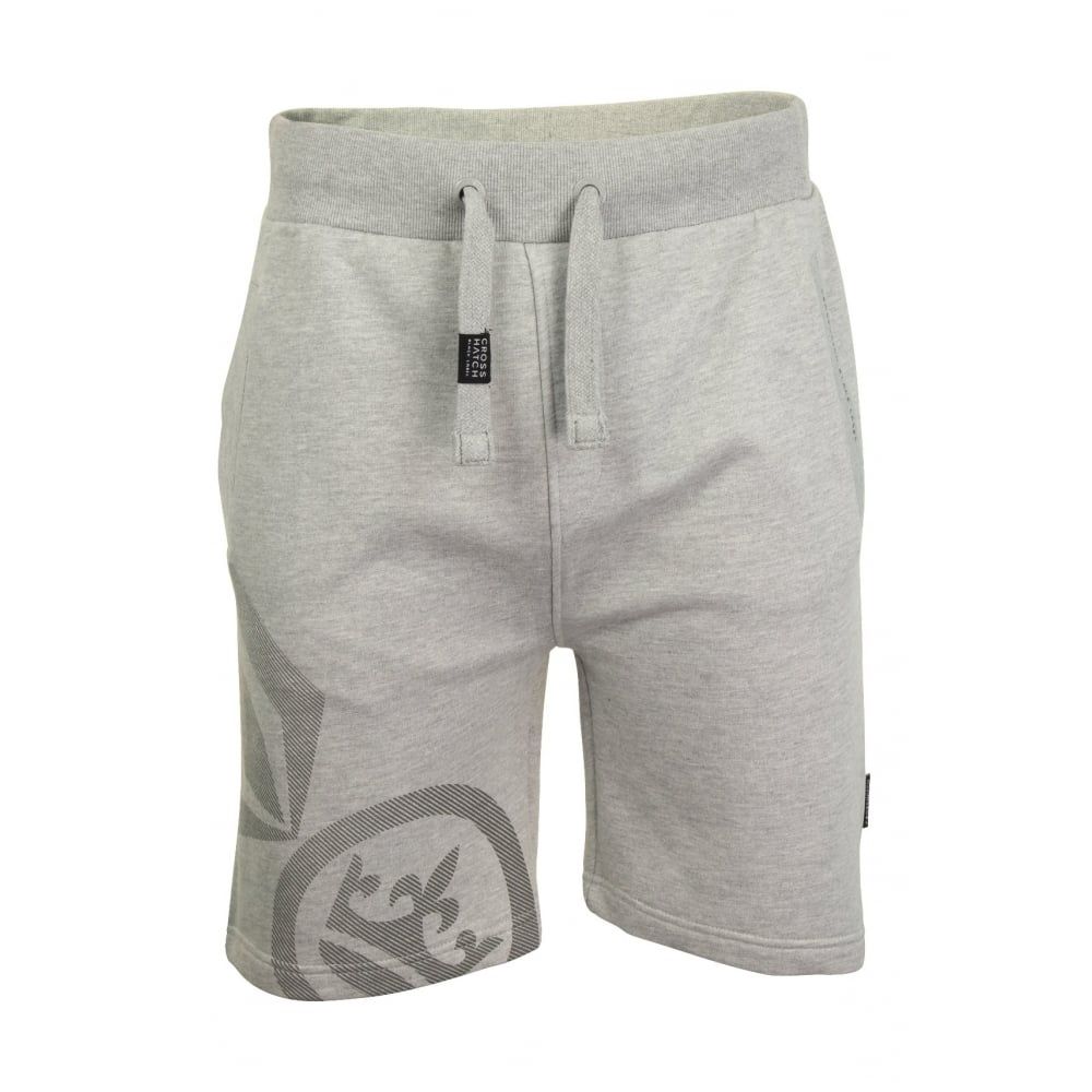 Crosshatch Mens New Designer Ormiston Jogger Casual Shorts Light Grey