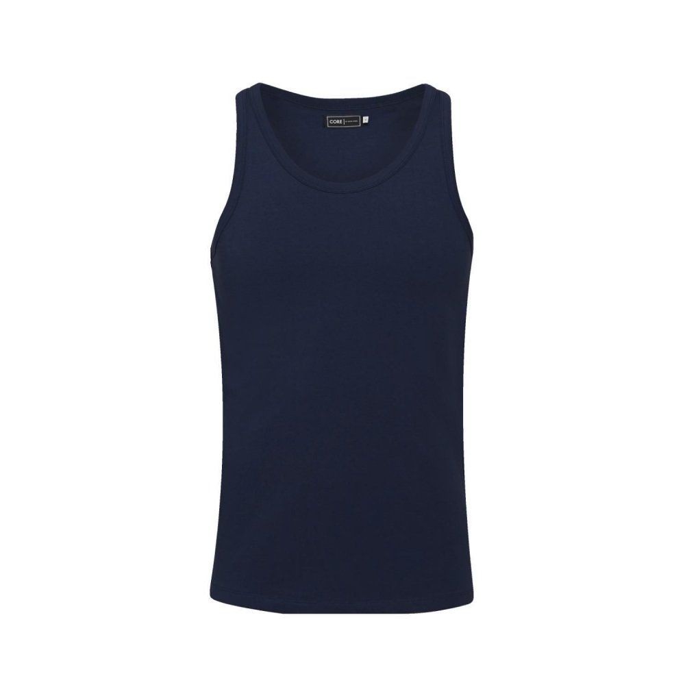 Jack & Jones New Mens Vest Slim Fit T-shirt Stretchy Plain Lycra Cotton Tee Dress Blue