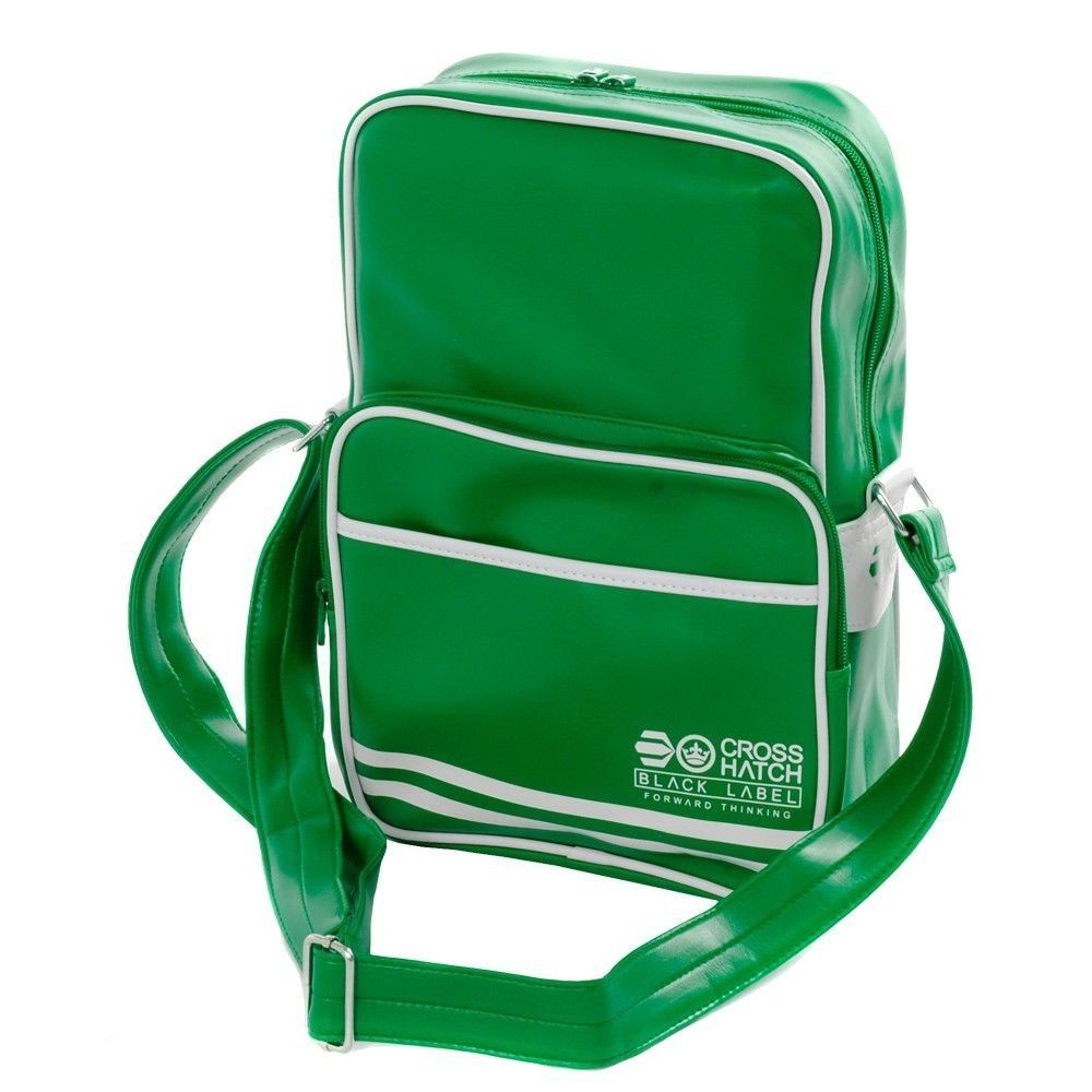 Crosshatch Walbrook PU Crossbody Messenger Travel Bag Green