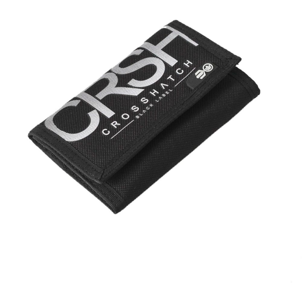 New Mens Crosshatch Three Fold Zip Nylon Crunch Wallets Black