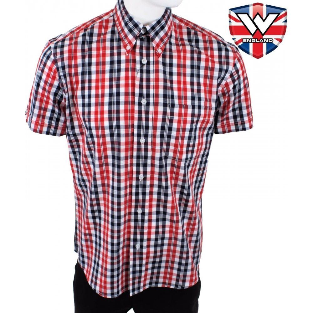 Mens Casual Check Shirt British Vintage Button Down Ferdy