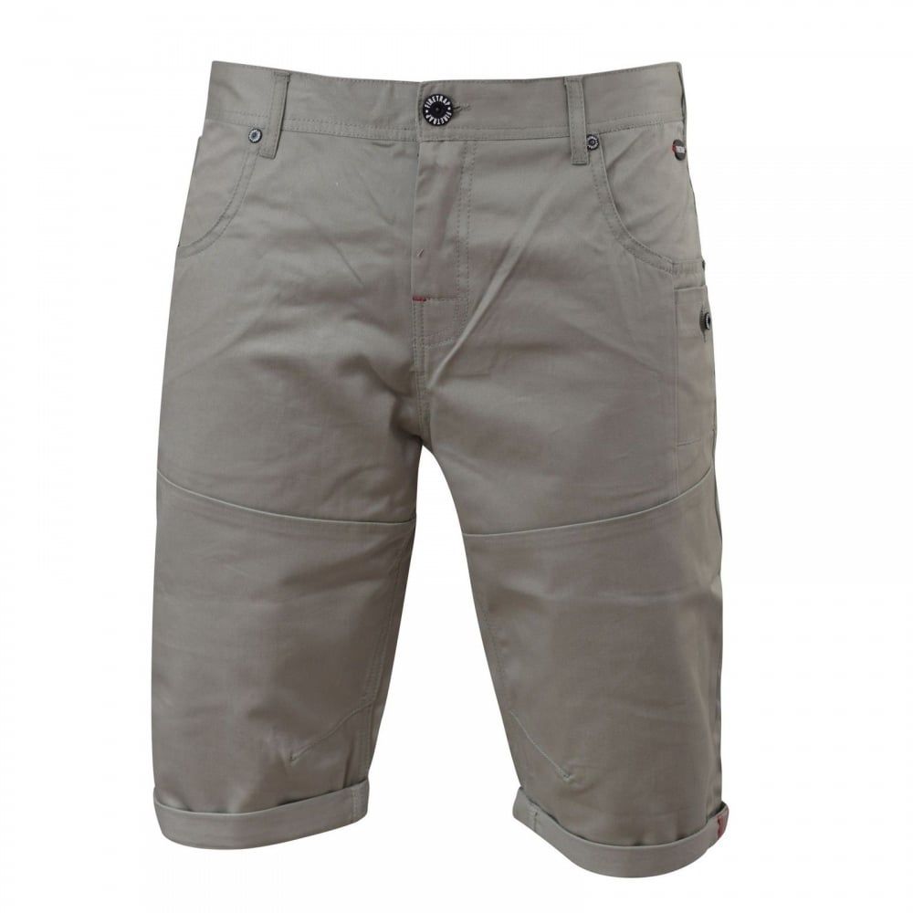Firetrap Mens Eastley Designer Cargo Chino Shorts Wild Dove