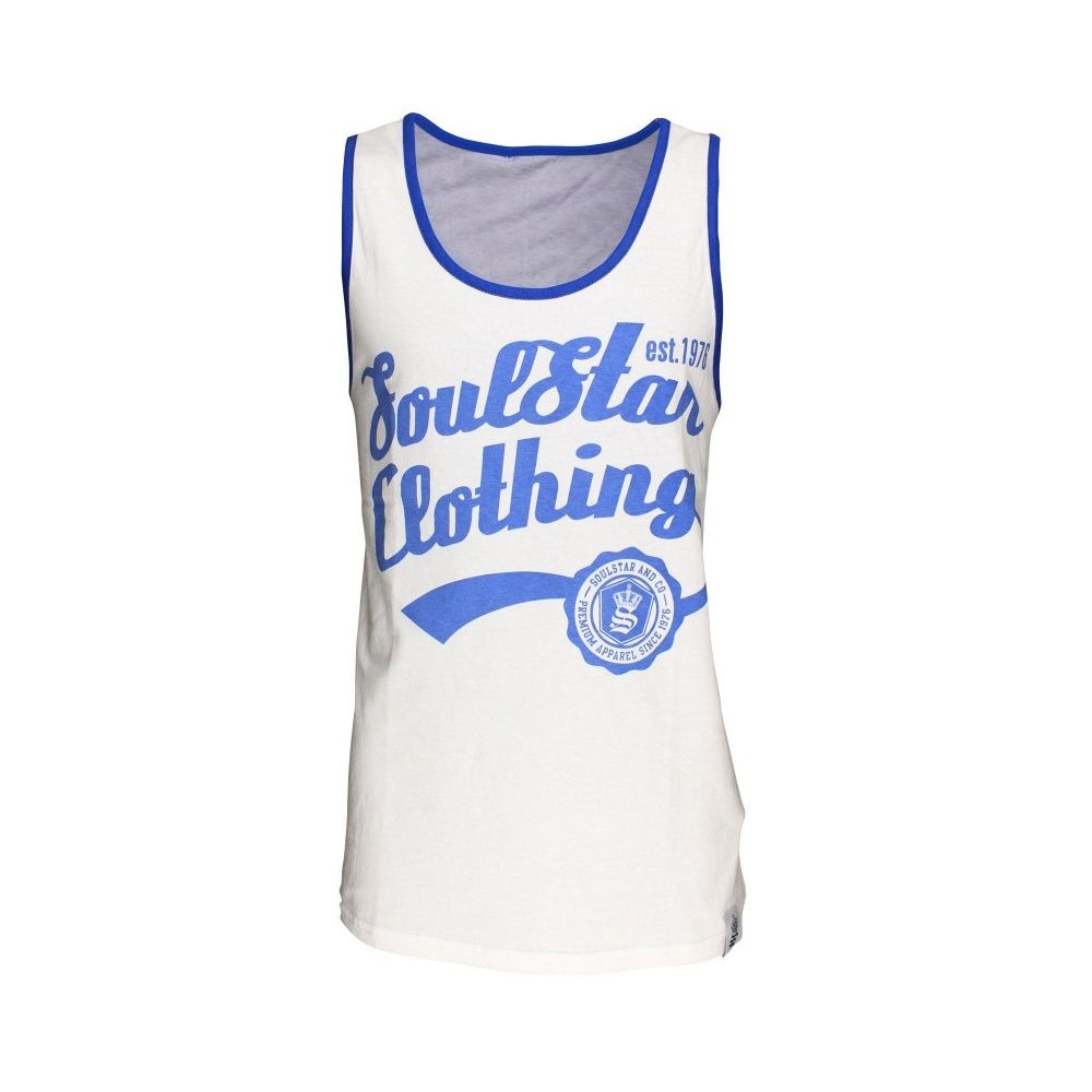 Soul Star Casual Branded Fashion Vest White/ Blue