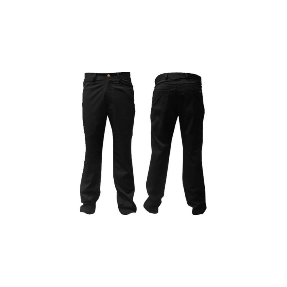Palvini Mens Jean Style Herringbone Black Trousers Casual