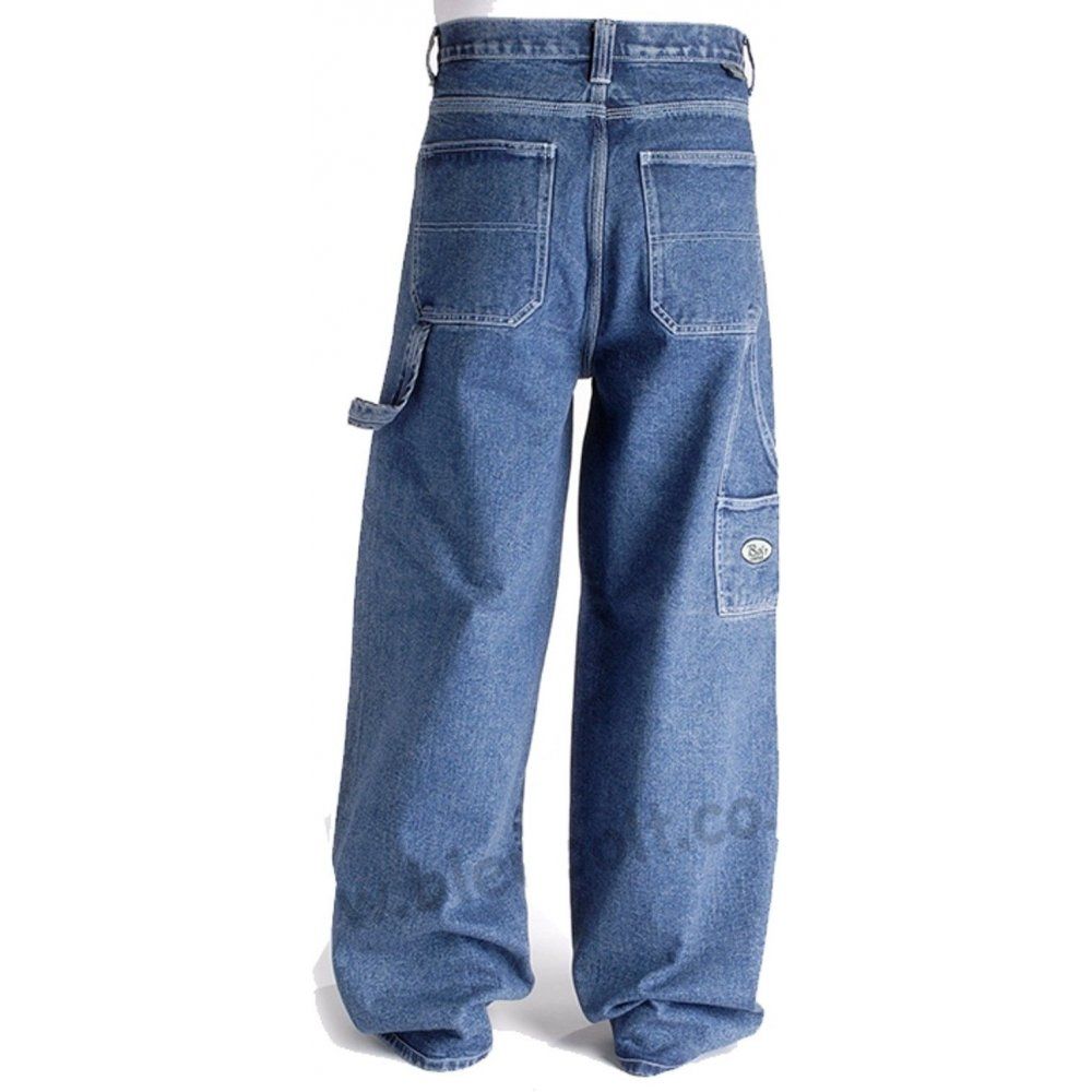 Bleu Bolt London 2275 24" Baggy Carpenter Jeans Stonewash Blue