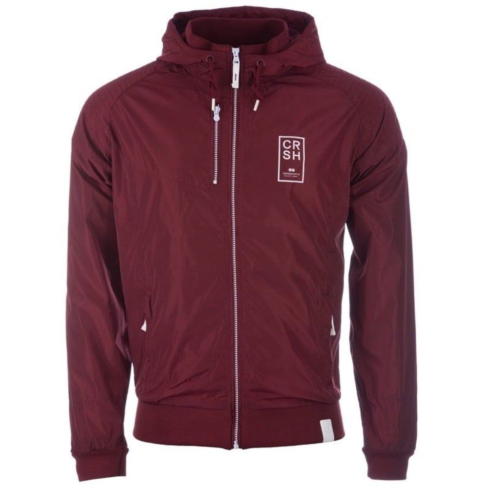 Crosshatch Windbreaker Jacket Lightweight Zip Summer Voisin Hooded Top Syrah