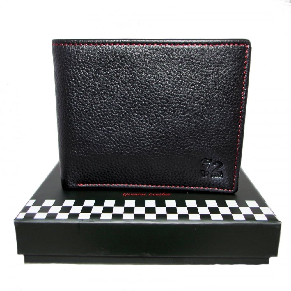Warrior Black Credit Card Leather Wallet 2Tone