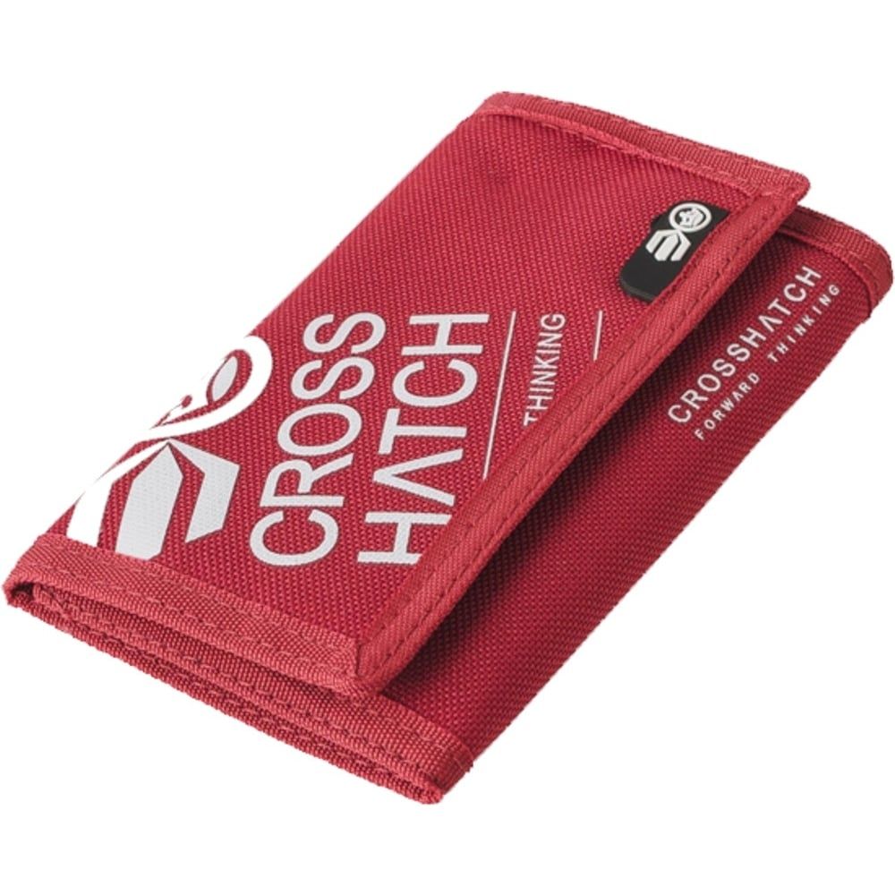 New Mens Crosshatch Three Fold Zip Nylon Affluence Wallets Barbados Cherry
