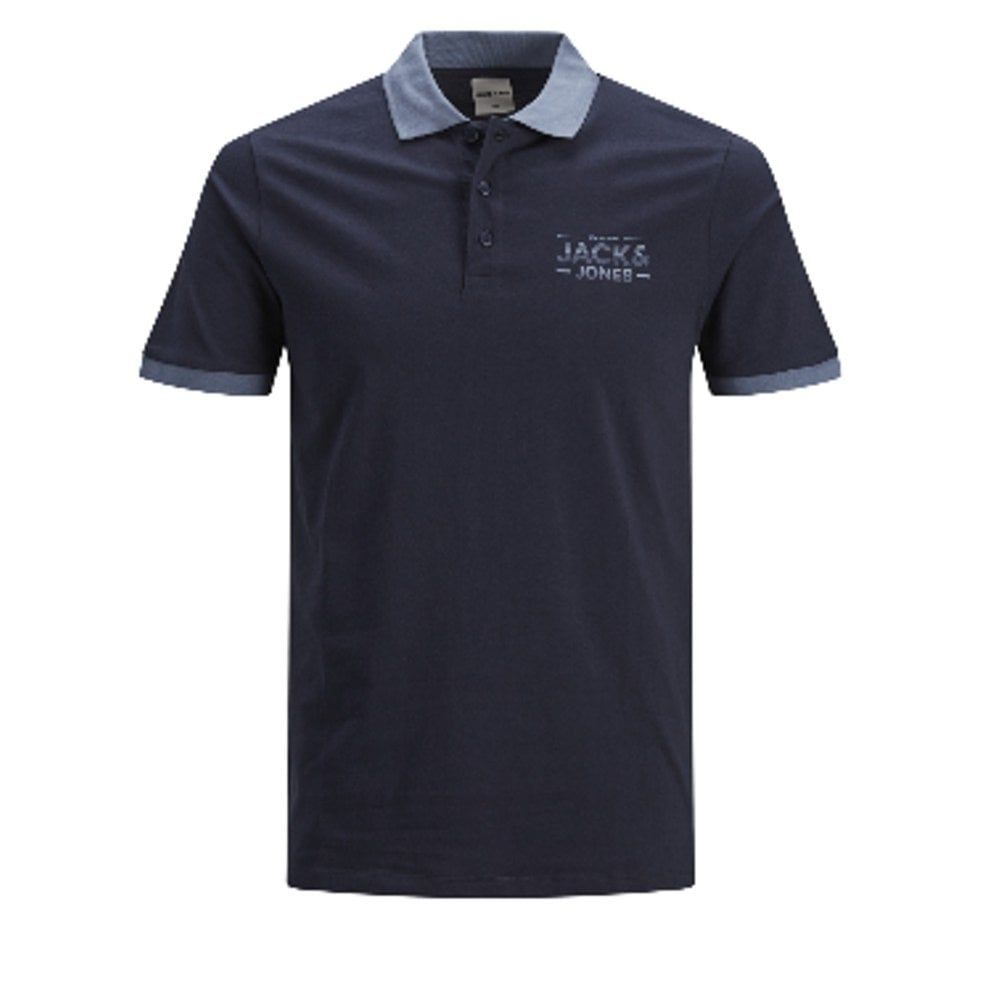 Mens Jack & Jones New Sead Designer Classic Polo T Shirt Sky Captain