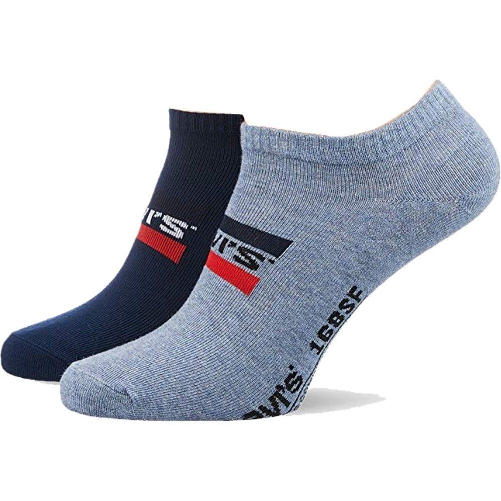 Mens Levis 2 Pack Sports New Branded Logo 168SF Ankle Socks Denim