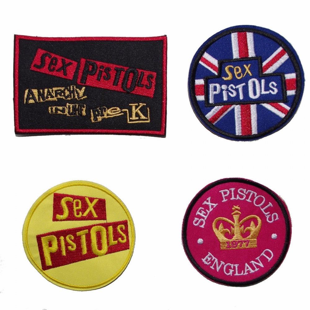 Warrior Set of 4 Classic Sex Pistol Sewn Patches Badges