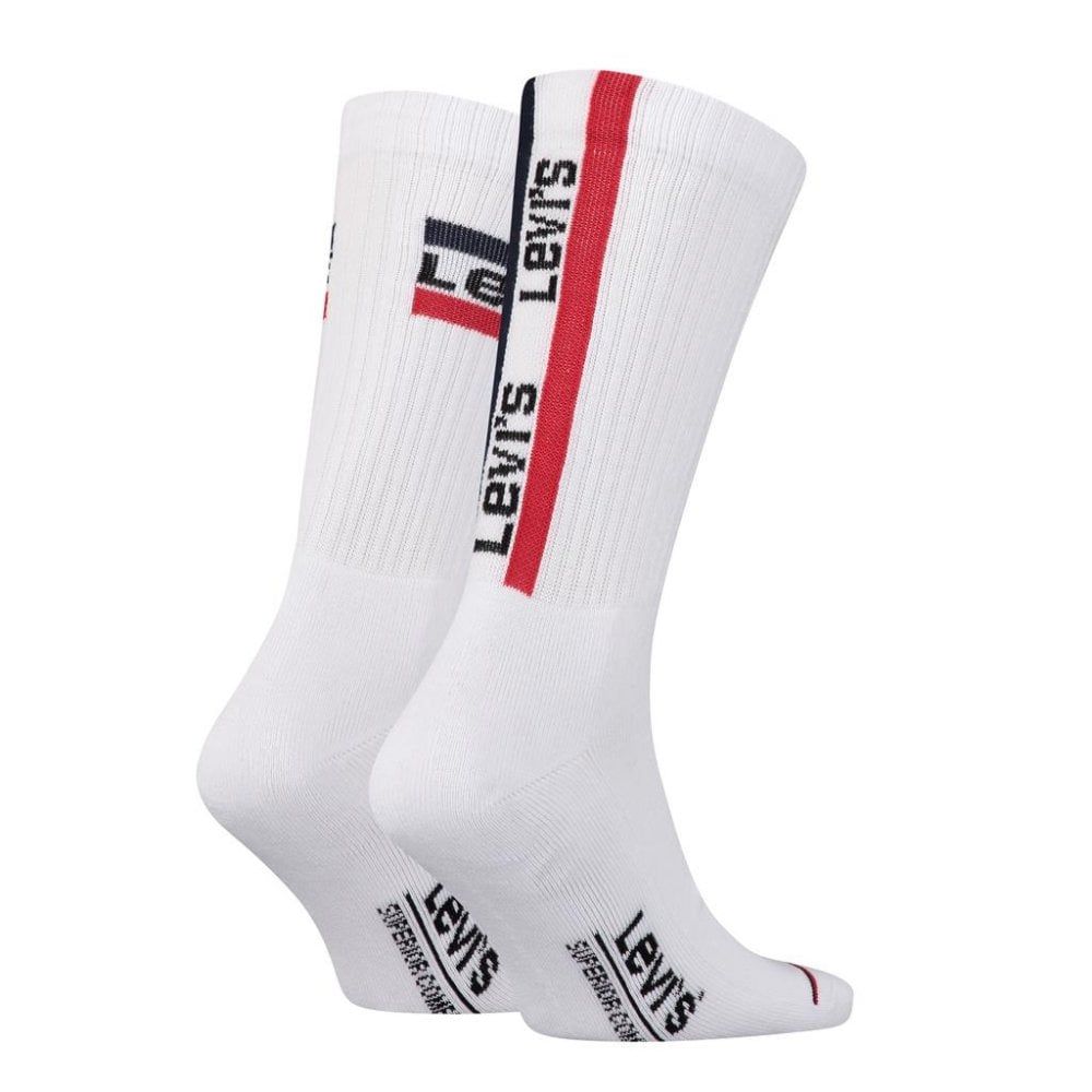 Mens Levis 2 Pack New Branded Logo 120SF Socks White