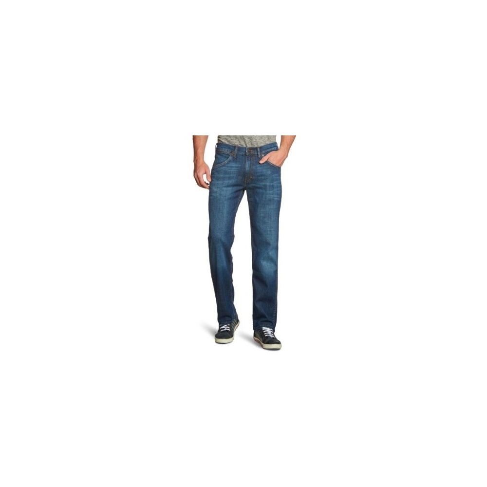 Ace 36" Leg Straight Leg Jeans Stonewash Blue Used Look